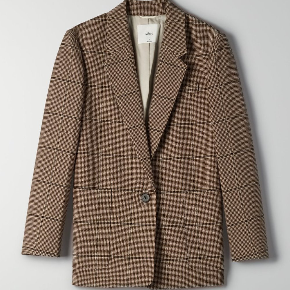 Aritzia Wilfred Mariposa Blazer Plaid XXS - Picture 9 of 11